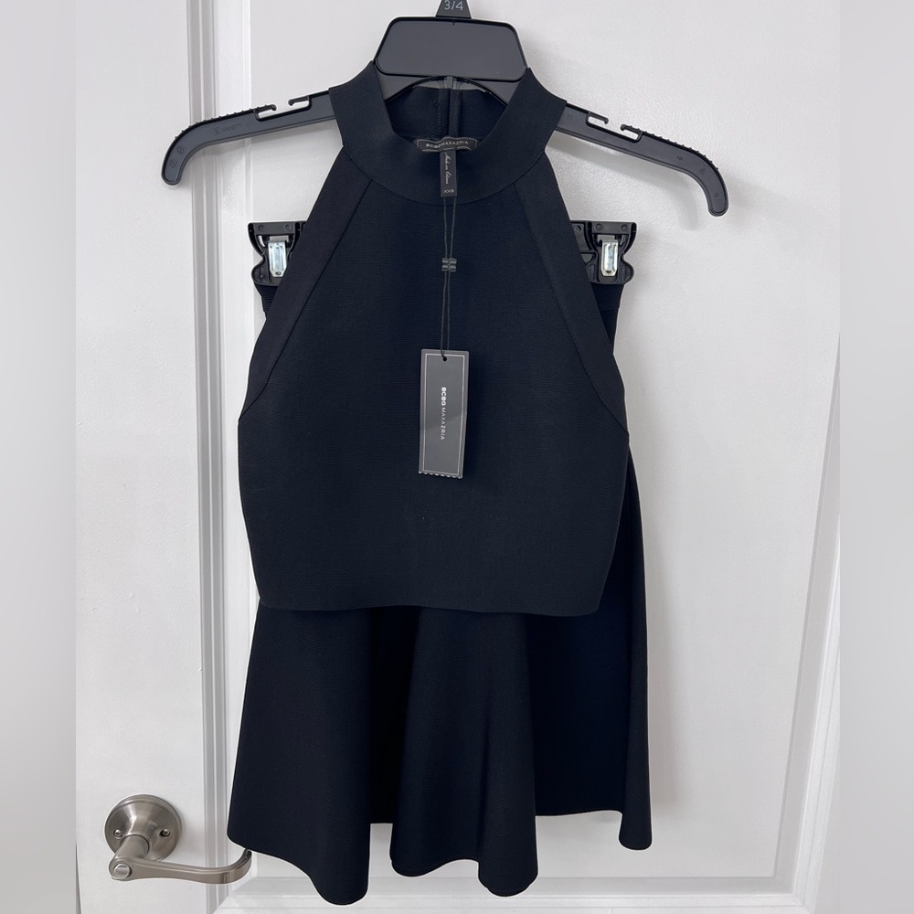 BCBGMaxAzria Black Halter Dress